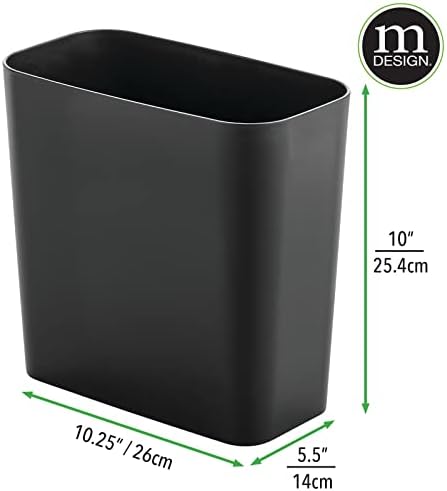 mDesign coș de gunoi mic din Plastic de 1,8 galoane coș de gunoi coș de gunoi pentru baie - coș de gunoi subțire coș de gunoi