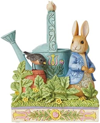 Enesco Beatrix Potter de Jim Shore Peter Rabbit cu udare poate figurină, 6 inch, multicolor