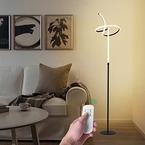 Lampa de podea cu LED SPIRAL HOMKEA, cu un comutator de la distanță și la distanță, 61 '' Lampa modernă de podea pentru sufragerie