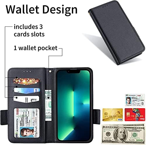 Husă portofel TTUCFA pentru iPhone 14/14 Plus / 14 Pro / 14 Pro Max, Husă Flip din piele Premium cu suport pentru Card și suport