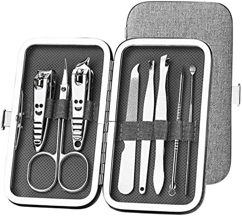 Hepup 8pcs set manichiură set portabile de unghii set unghie tăietor cutter clipper kit profesionist unghii de unghii durabile