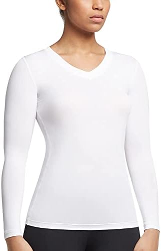 Tommie cupru femei compresie Maneca lunga V-Neck Shirt / UPF 50, Respirabil Activewear pentru partea superioară a corpului