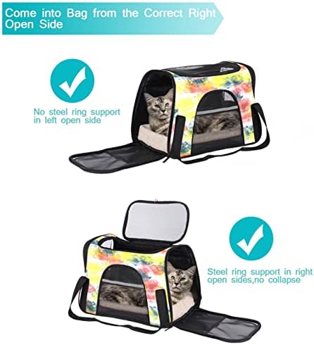 Acuarelă Graffiti Pet Carrier Bag, Rucsac Duffle aprobat de compania aeriană, geantă portabilă de călătorie cu fețe moi, respirabilă, pentru câini mici, pisici și animale mici