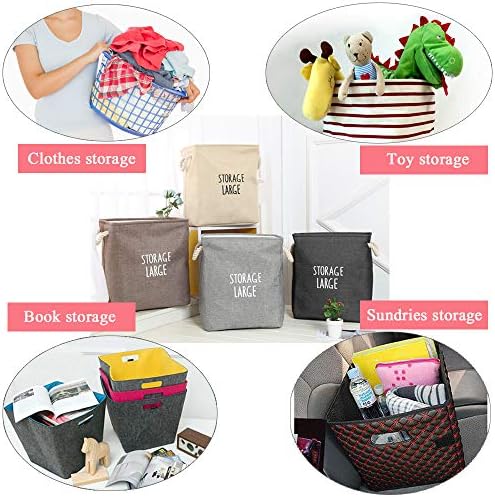Coș de depozitare mare pliabil Tvmall bumbac și lenjerie Material sac de depozitare pătrat coș de rufe potrivit pentru jucării de depozitare la domiciliu diverse sau haine
