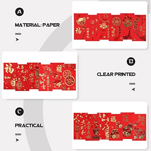Plicuri roșii de Anul Nou Chinezesc: 36 buc 2022 Anul chinezesc al Tigrului Hong Bao pachete roșii cu bani norocoși pentru livrările Festivalului de primăvară de Anul Nou Lunar Chinezesc