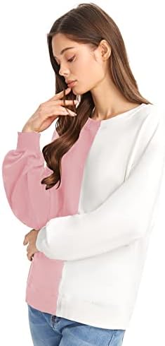 Sweatyrocks Color Block pentru femei Bloc de culoare rotundă cu mânecă lungă cu mânecă pulovere pulover