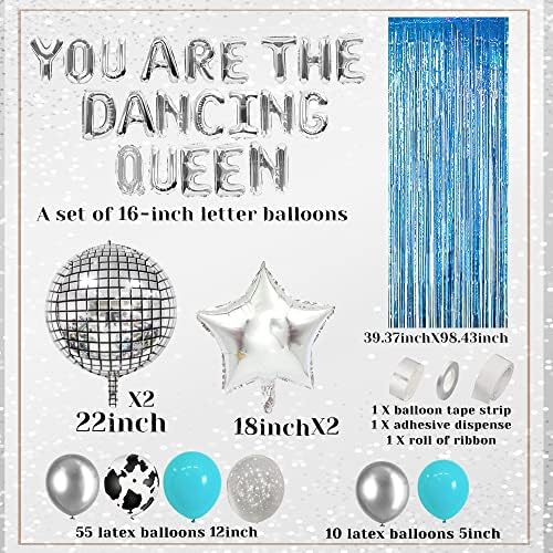 Jevenis Blue You Are The Dancing Queen Decoration Dancing Queen Bachelorette Party Decorations Mamma Mia Disco Party Decors 70S Decorație Disco