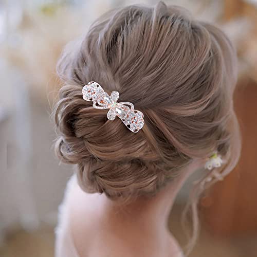 Larancie Bridal Rhinestone Hair Clip Flower Clips Gems Crystal Păr Barretă Clipuri de arc Accesorii pentru păr decorativ Clip
