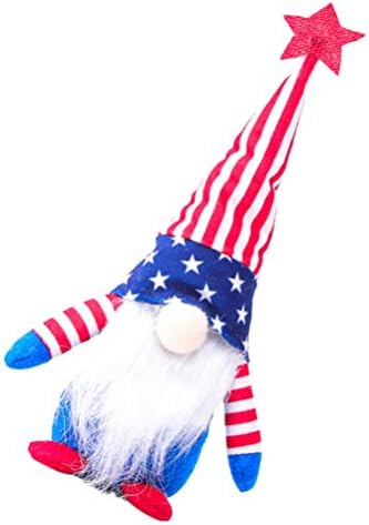 BESTOYARD BILD TOPPER Patriotic Gnome Veterani suedezi Ziua Standing Figurină Ziua Independenței Elf Ornamente de uz casnic
