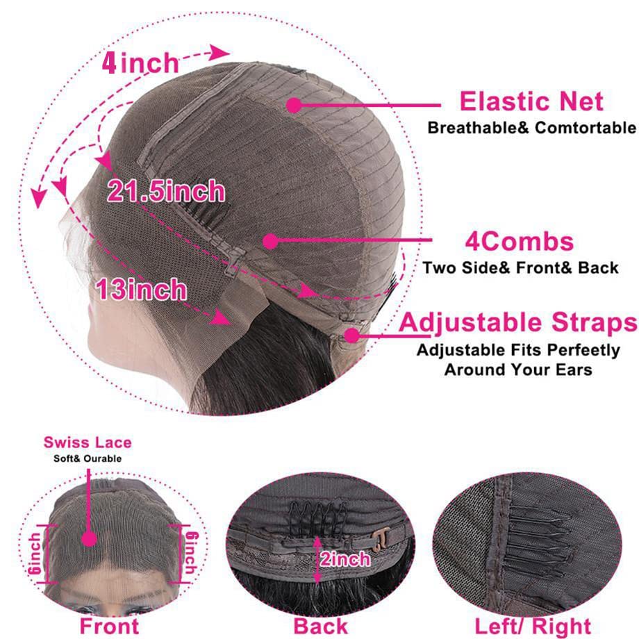 Peruci frontale din dantelă dreaptă de 32 inch păr uman 13X4 HD peruci frontale din dantelă dreaptă păr uman 180% Densitate