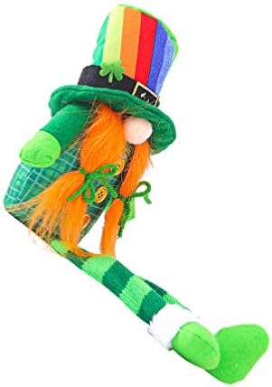 Nuobesty Home Decor St.Patricks Day Gnome Green Gnome Irish Leprechaun Nisse Scandinav Santa Nordic elf Figurină pentru paddys