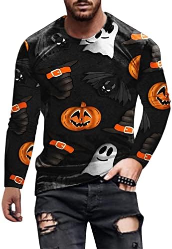 Tricouri pentru bărbați de Halloween pentru bărbați pentru bărbați casual Casual Halloween Crew Neck 3d Imprimare digitală