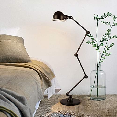 WODMB Lampa standard de podea Loft Vintage Nordic pliabil braț lung pentru a regla iluminatul de personalitate pentru dormitor/living/studiu