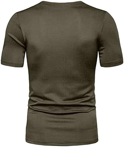 Tricouri clasice gents supradimensionate moale henley gât tricou poliester slim fit birou cu mânecă scurtă culoarea solidă