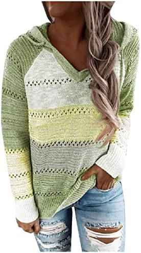 Femei Plus Dulapuri de dimensiuni cu glugă pulovere top moda golow out toamna Clother cu mânecă lungă v gât tricot tricot tricot
