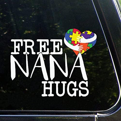 Nana Nana îmbrățișare îmbrățișare Puzzle cardiac autocolante autocolante autism conștientizare Puzzle Piesă Decal Suport autist