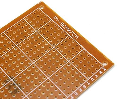 Akoak 5 x 7 cm Solder Prototip PCB PCB pentru placă de bricolaj de bricolaj, pachet de 10
