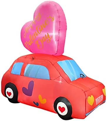 Blowout Fun 6ft Gonflabil Valentine Love Taxi Decorare auto, LED Blow Up Luminat Decor de origine exterioară în aer liber Artă