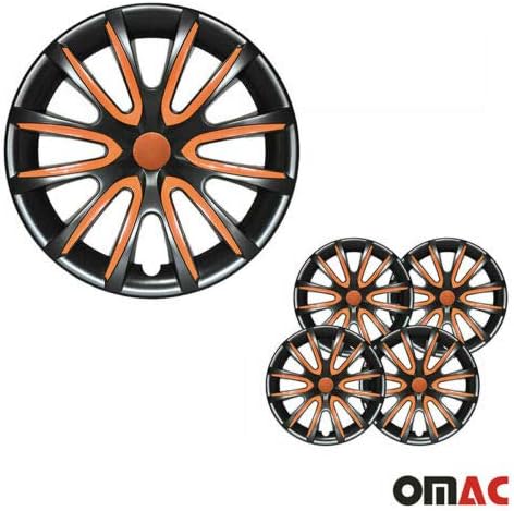 OMAC 16 inch Hubcaps pentru Nissan Kicks negru și portocaliu 4 buc. Capacul Jantelor-Capace Butuc - Înlocuirea Exterioară A