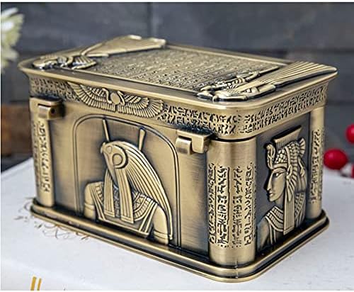 Sjydq eintage Egipt Faraon de relief metal cu cutie bijuterii egiptene de depozitare cadou pentru casă art -arting decoration organizator de cashet piept