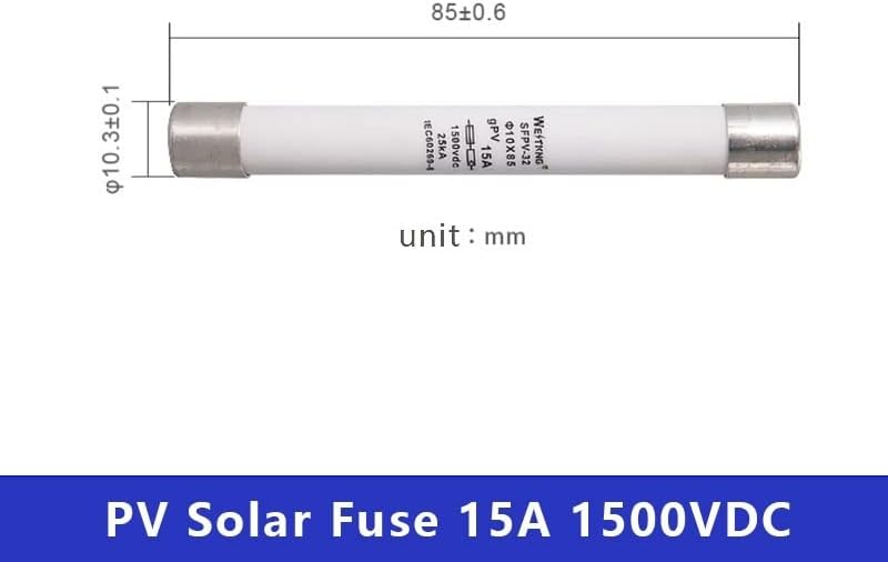 WEREVU 5pcs PV Solar Fuse 1500vdc limită de curent de înaltă presiune pentru caseta de combinare a sistemului fotovoltaic 10x85mm protecție de siguranță