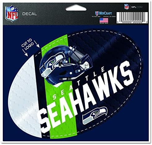 Wincraft NFL Seattle Seahawks Decal Oval multifuncțional, 3,5 x 5,25 inci