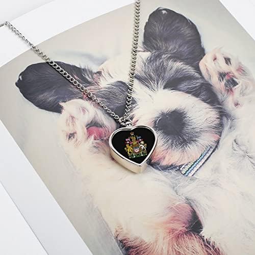 Canada emblema națională Pet inima urnă colier imprimare Memorial Bijuterii Pet incinerare pandantiv pentru Cat Dog ' s Ashes