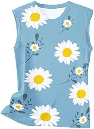 Vara florale Fără mâneci Topuri pentru femei vrac Casual Grafic Vesta Tricouri moale comfy bluze pentru a purta cu jambiere