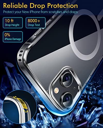 Carcasă magnetică transparentă 3inus pentru iPhone 13, compatibilă cu toate accesoriile Mag-Safe, carcasă de protecție iPhone