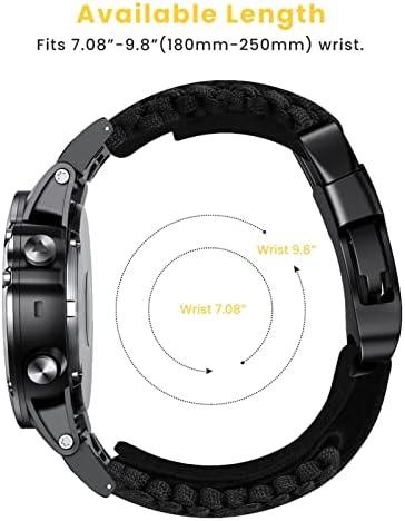Mopz 22 26mm împletit din nylon nylon Quickfit curea pentru Fenix ​​7 7x 6x 6 Fenix ​​5X 5 Plus 3 3HR 935 945 S60 Watch Watch Silicon Watchband