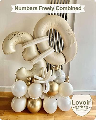 Lovoir 40 inch cremă nisip alb numărul 1 balon de dimensiuni mari jumbo digit mylar foil heliu baloane pentru petrecerea de
