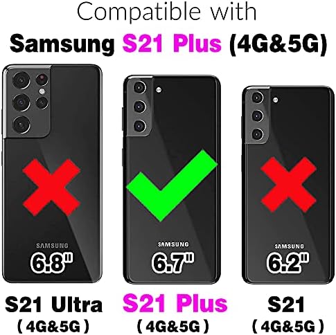 Husă pentru telefon Asuwish pentru Samsung Galaxy S21 Plus Glaxay S21 + 5g Husă pentru portofel și Protector de ecran din sticlă