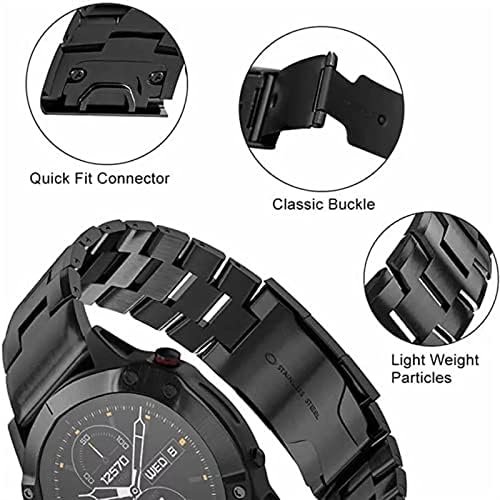 Eksil 22 26mm aliaj cu bandă de vizionare Brățară pentru Garmin 5 5x Plus 6 6x Pro 3HR 945 Sport Sport Rapid Smart Watch Accesory