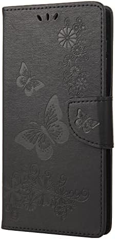 Portofel pentru carcasă Pixel 6A, Mavis ' s Diary Luxury Butterfly Embossed Leather Folio Husă compatibilă cu Google Pixel