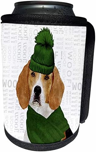 3Drose Drăguț Holiday Beagle Dog într -o pălărie de iarnă verde și. - Poate o înveliș cu sticlă mai rece