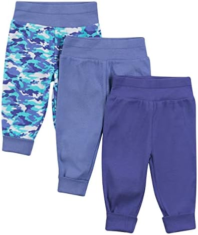 Hanes Baby Pants, Flexy Soft Knit Pull-on Sweatpants, Joggers Stretch pentru bebeluși și copii mici, Pachet 3