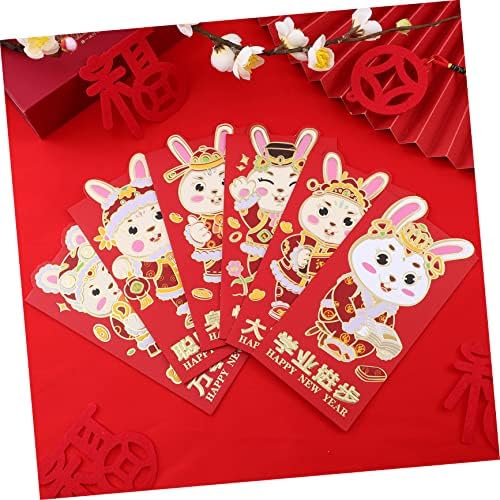 Amosfun 24pcs cadouri plic roșu pentru adulți 2023 noroc sac de bani Cartoon pachete roșii plic roșu chinezesc pachete de numerar