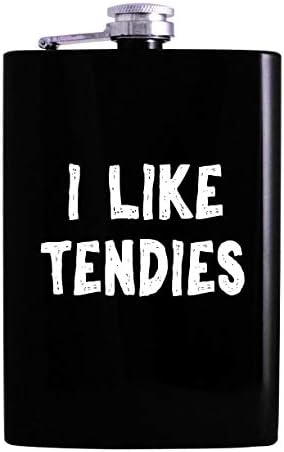 Îmi place Tendies-8oz Hip alcool băut balon, negru