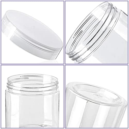 20 de pachete de borcane din Plastic transparent de 4 oz cu capace,recipiente de depozitare reîncărcabile cu gură largă,recipiente