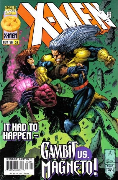 X-Men # 58 VF / NM; carte de benzi desenate Marvel / Scott Lobdell Gambit vs Magneto