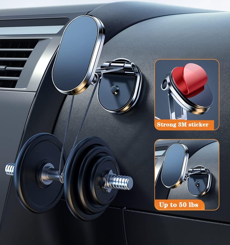 BEENLE 2 Pachet suport Magnetic pentru telefon pentru Aliaj auto pliabil suport Magnetic pentru telefon pentru mașină [super