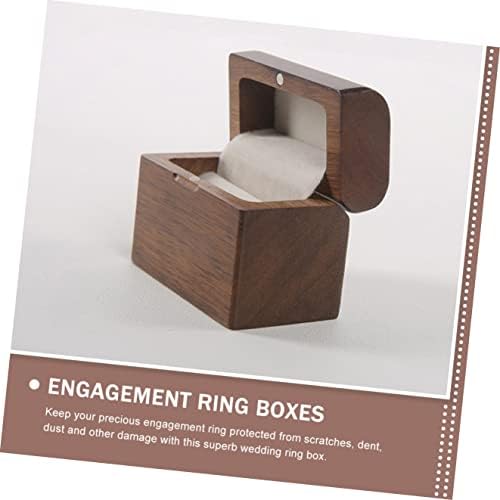 Curte cu cutie pandantiv suport de logodnă inel de Crăciun Cadou cadou de zi propunere din lemn antic Valentine Slim cu un