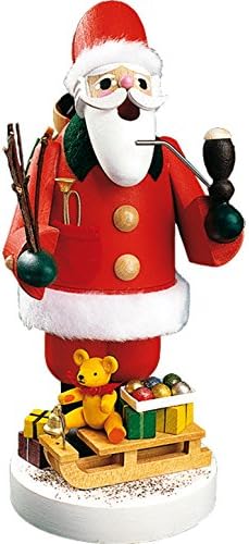 Alexander Taron Decorativ sezonier Richard Glaesser Burt de tămâie Moș Crăciun cu sanie 7,5 H x 4 W x 5 D