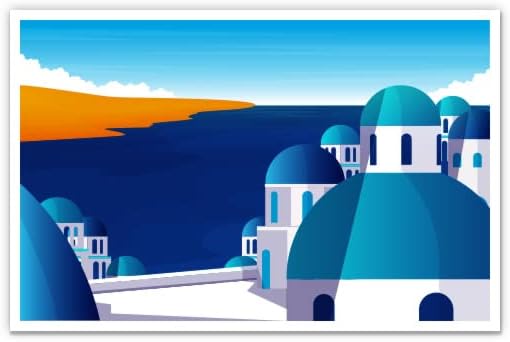 Grecia Santorini Insula greacă Vacanță - Autocolant de vinil de 3 - pentru Laptop Laptop Sticla de apă Telefon - Decalitate