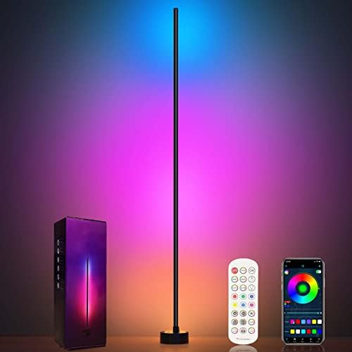 Lampă de podea Miortior Corner - lampă de colț inteligentă RGB LED cu aplicație și telecomandă, 16 milioane de culori și 68
