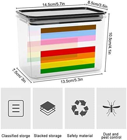 LGBT Rainbow Transgender Pride Flag cutie de depozitare plastic Food Organizer Container canistre cu capac pentru Bucătărie