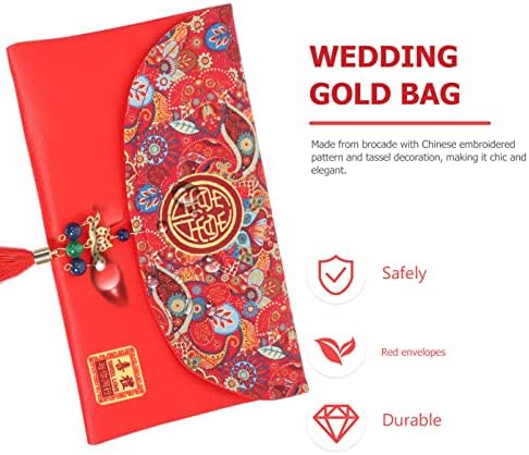 Jojofuny portofel de buzunar Chinezesc plicuri roșii de nuntă bani norocoși pachete de bani cadou Hong Bao buzunare norocoase