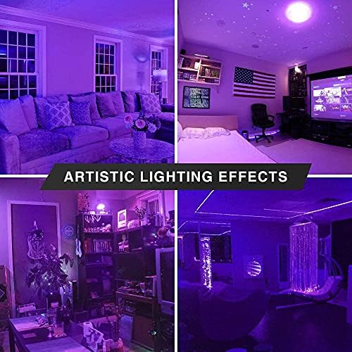 Pachet de 4 BlueX LED PAR20 Flood Purple bec - 8W - Dimmable - E26 base Purple Led Lights, Party Decoration, pridvor, Home
