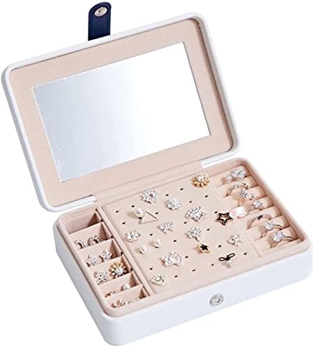 Cutii de bijuterii cutie de bijuterii de stocare Display piele mare cu oglinda Multi funcția Colier Cercel inel caz bijuterii