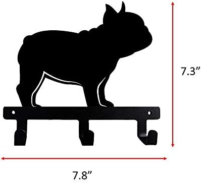 Bulldog francez în formă de bulldog negru capacul metal cu cârlig pentru baie haine cu cârlig prosop de cârlig montat pe perete